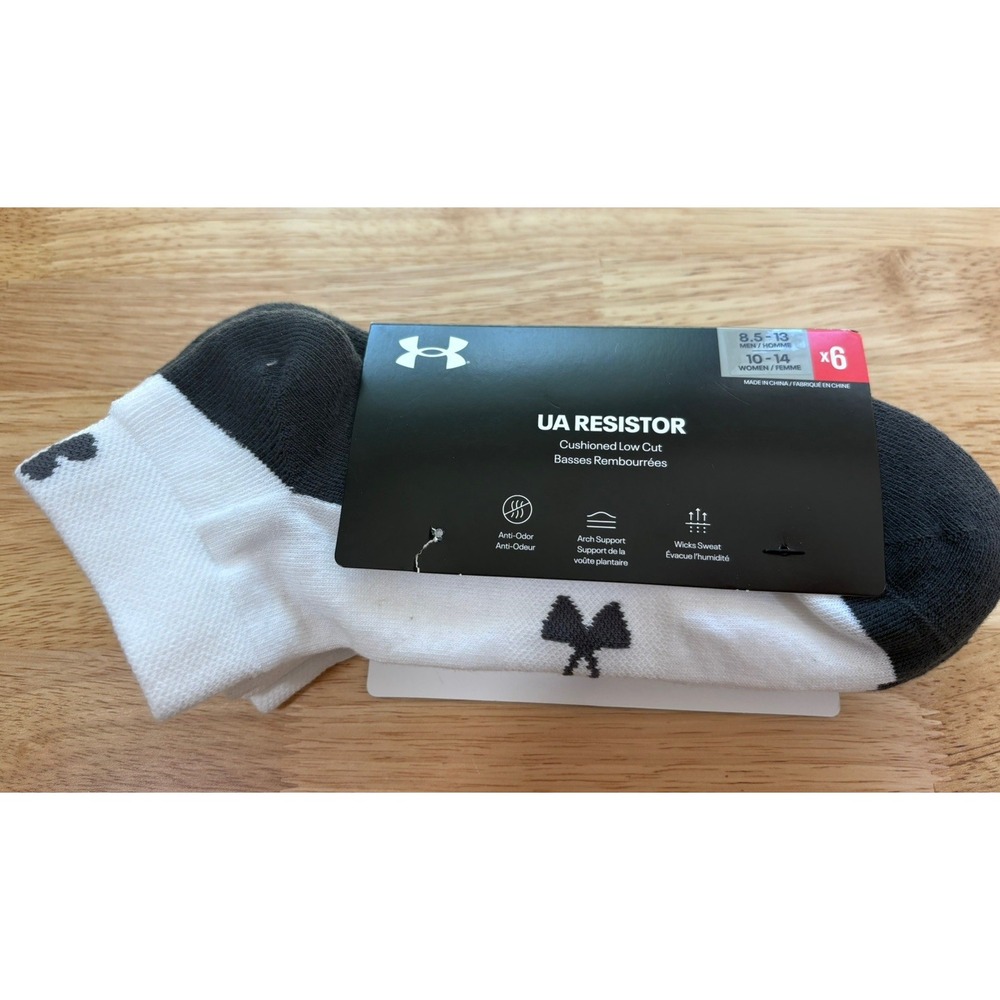 Under Armour UA RESISTOR LOW CUT Socks 3 Pair Unisex M 8.5-13 W 10-14